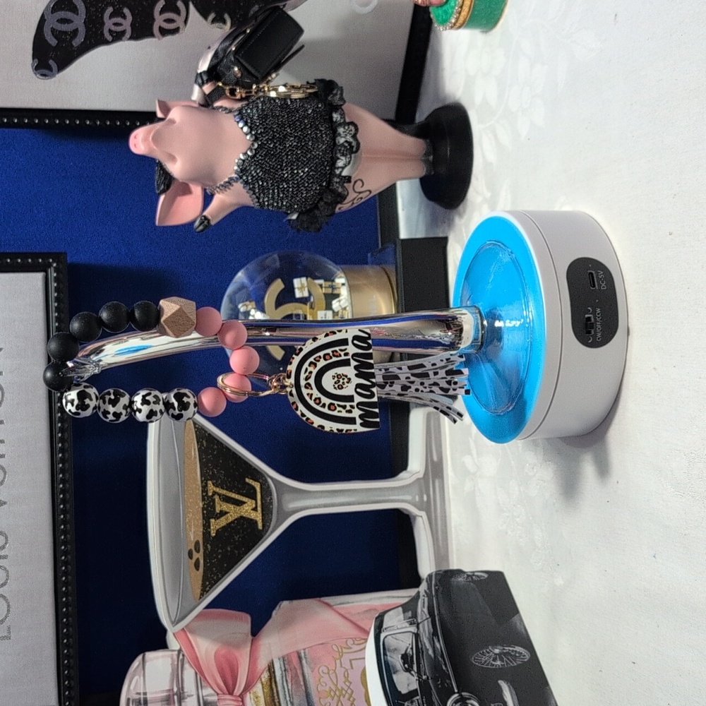 Wristlet - Bag Charm - Keyring: "MAMA' Pink/Multi